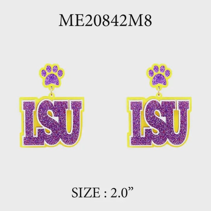 LSU Acrylic Earrings