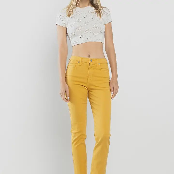 Slim Straight Gold Jeans