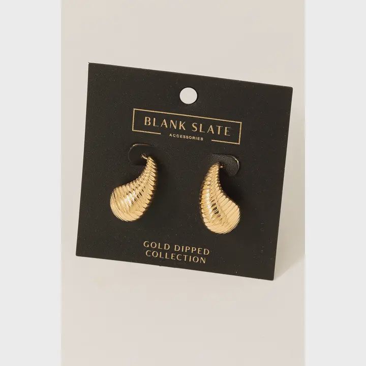 Ribbed Teardrop Earrings