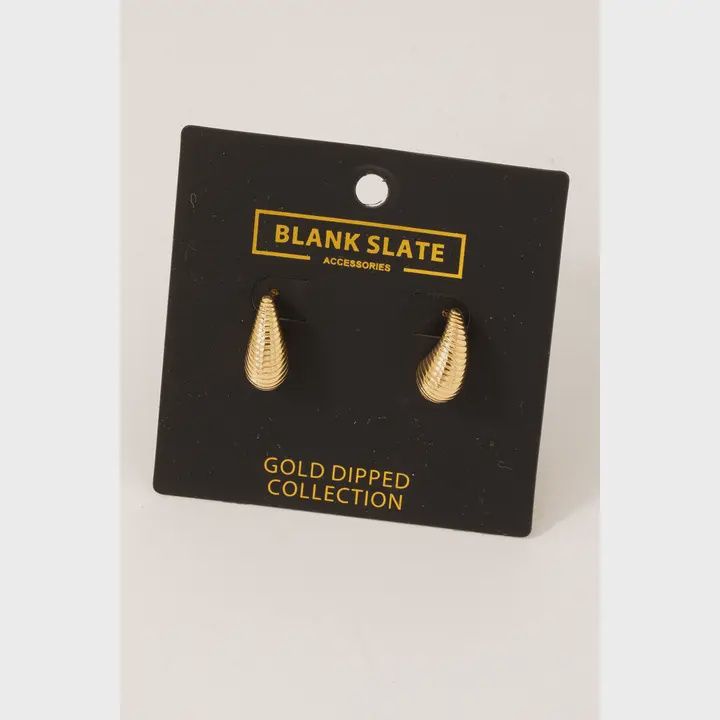 Small Ribbed Teardrop Earrings