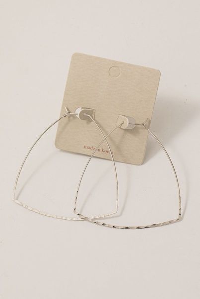 Hammered Wire Hoops Silver