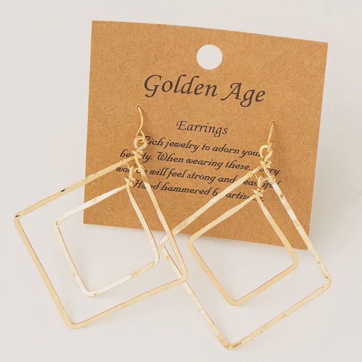 Diamond Shape Layered Earrings