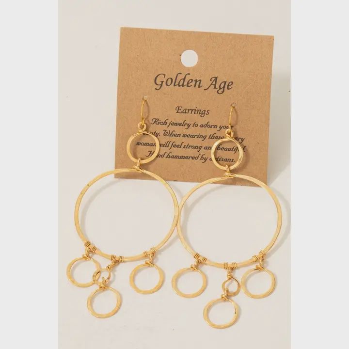 Tiered Circle Charm Earrings