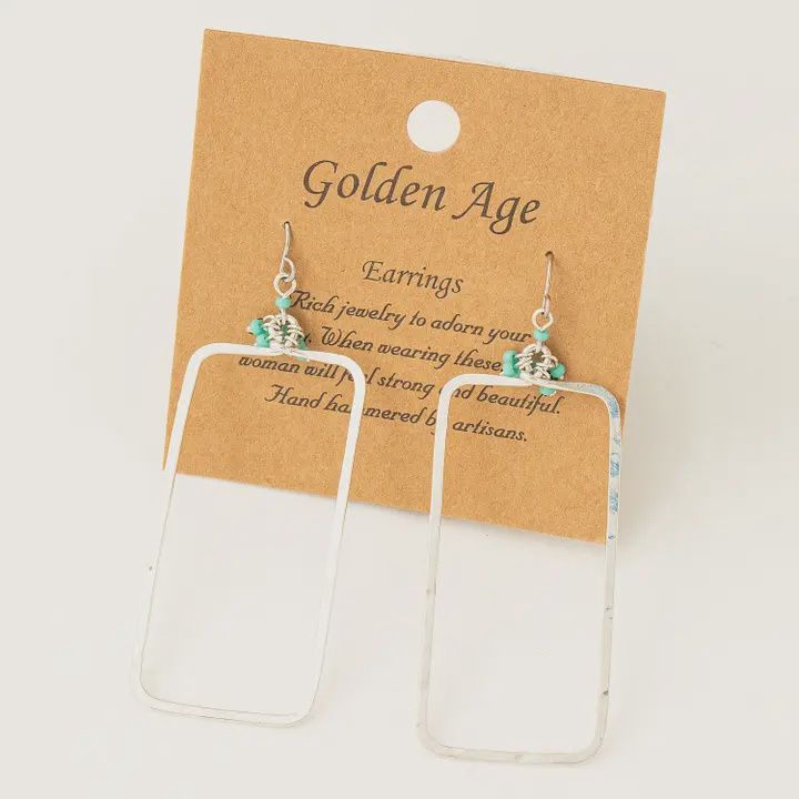 Rectangular Silver Earrings