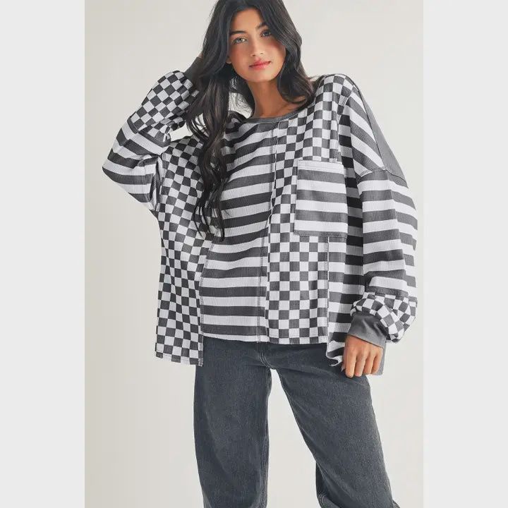 Checkered/Striped Blouse