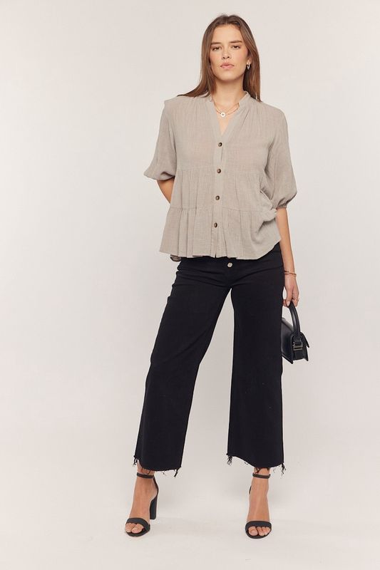 Tiered Button Down Top