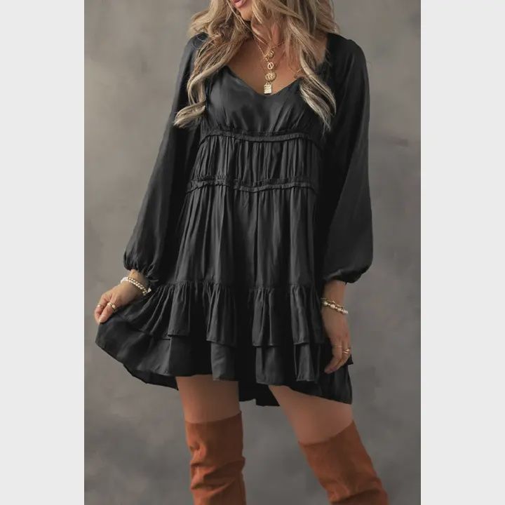 Tiered Ruffle Puff Dress