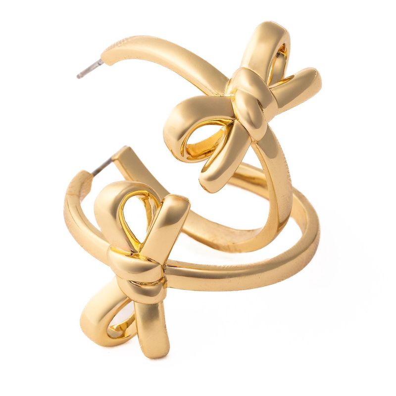 Luxe Bow Hoops Gold