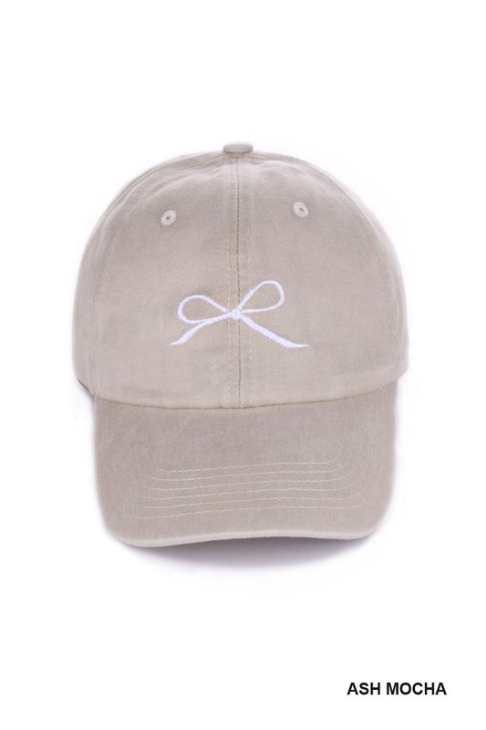 Bow Embroidered Cap