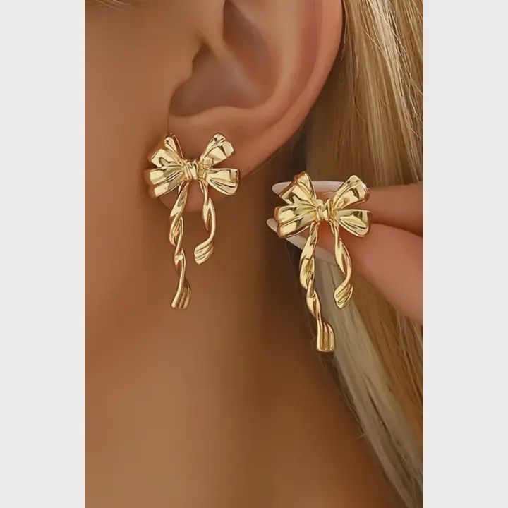 Frilly Bow Earring studs