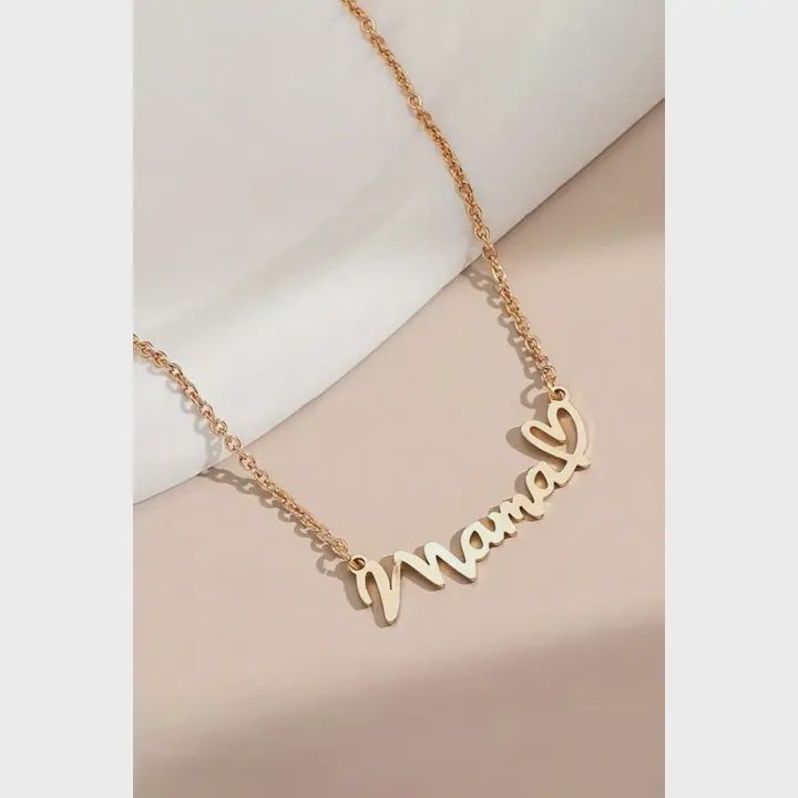 Gold Mama Heart Pendant Necklace