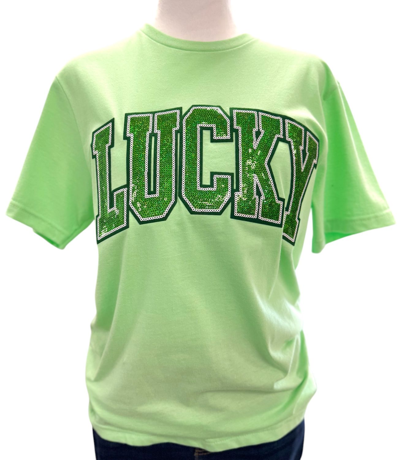 &quot;LUCKY&quot; Sequin  Tee