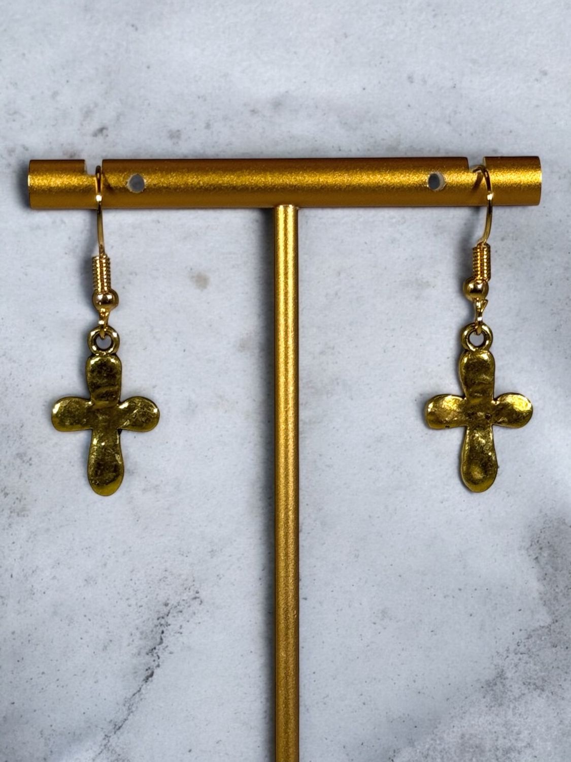 Gold Cross Earrings