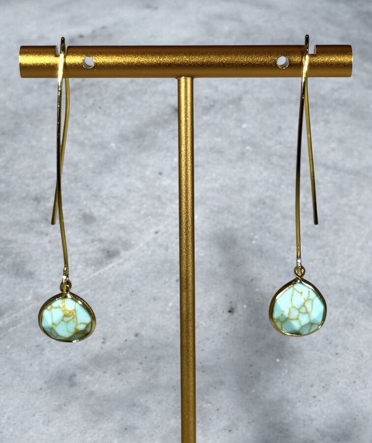Dangle Hook Earrings, color: Turq