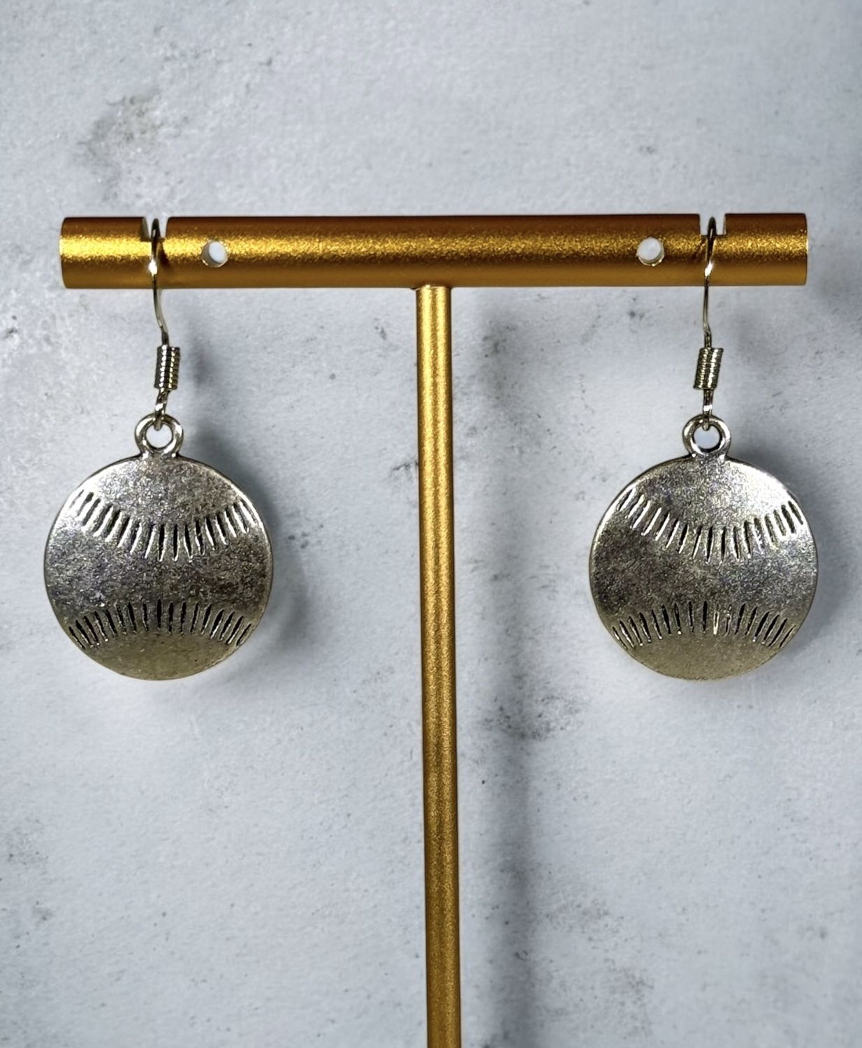 Silver Baseball Earrings