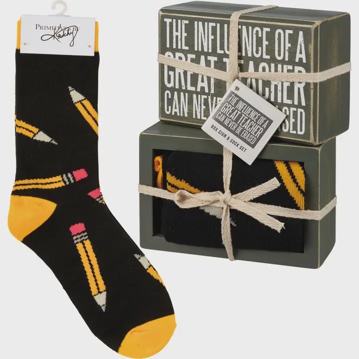 Teacher Box Sign &amp; Socks