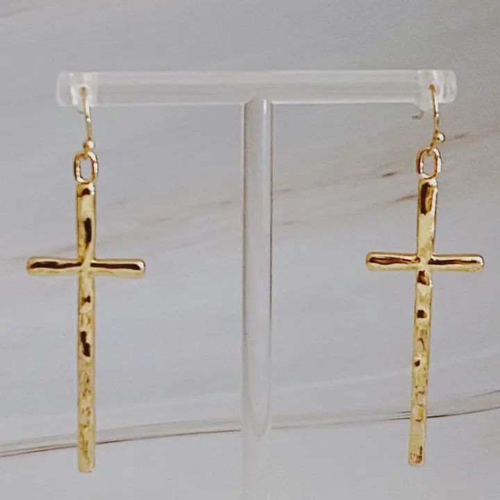 Slim Cross Earrings