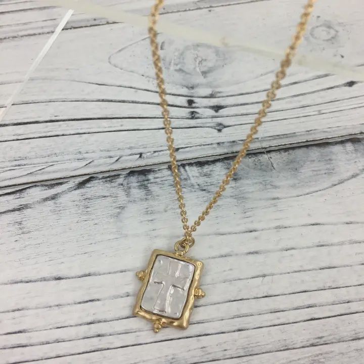 2 Tone Cross Necklace