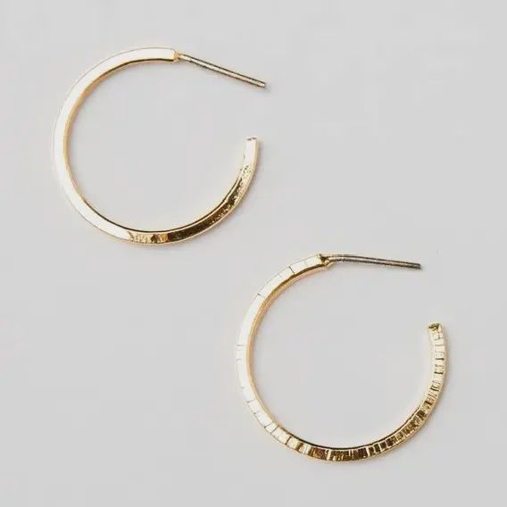 24K Gold Mini Thin Hammered Hoops