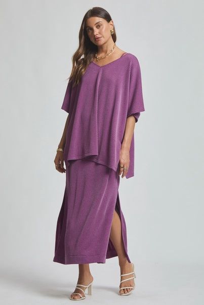Flowy Poncho Skirt Set, Size: S, color: Purple