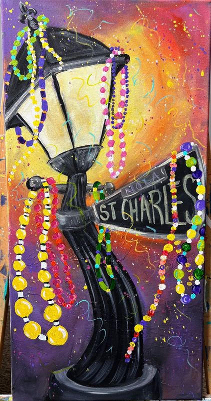 Mardi Gras Lamp Post Painting 1/29/26