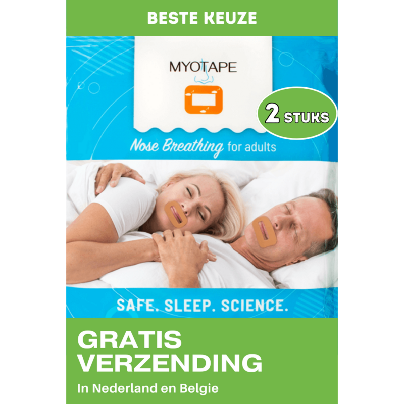 2 Stuks Myotape Gezonde Nachtrust 90 strips - Anti Snurkstrips - Neus Ademhaling - Diepe Slaap - Astma &amp; Allergieën Mondpleister
