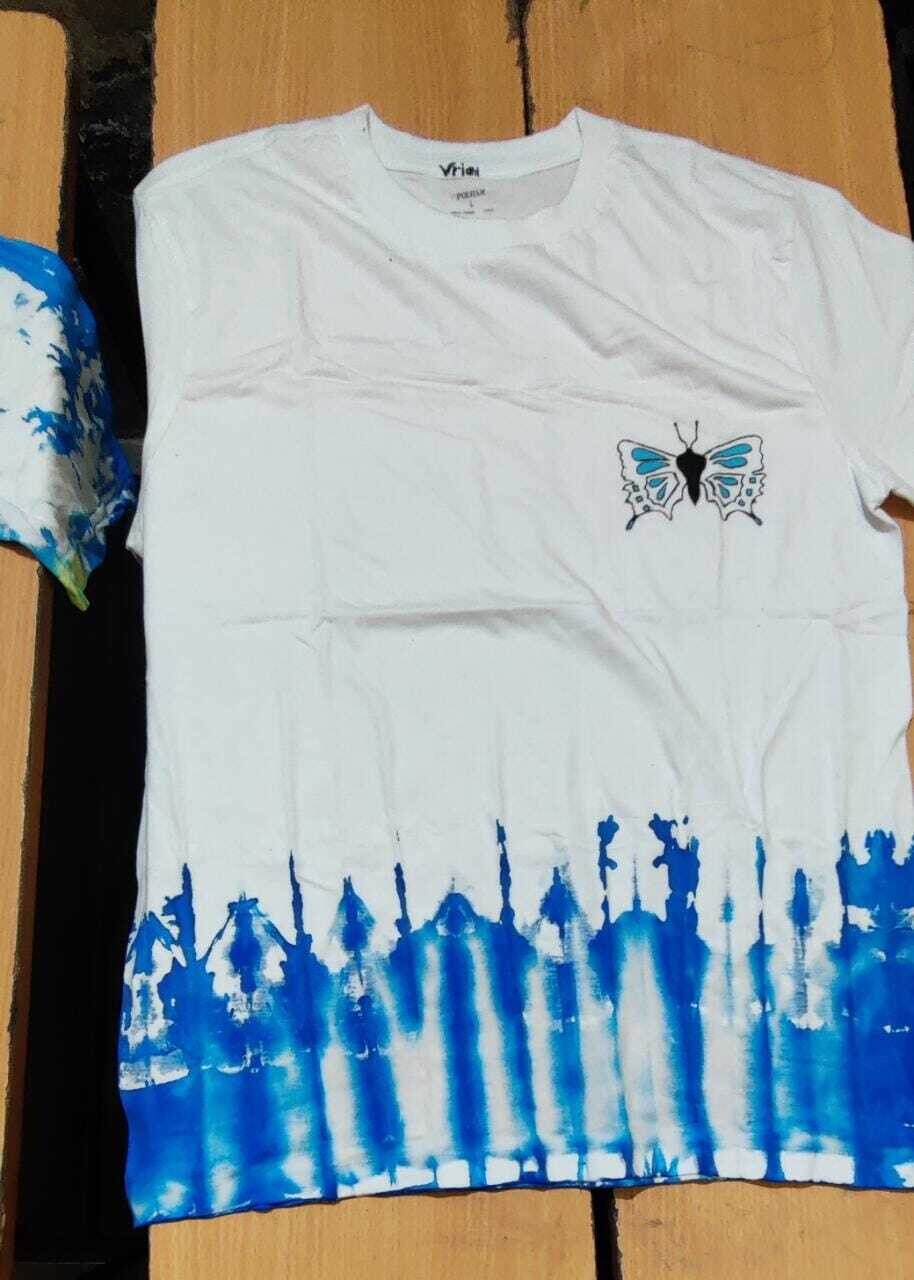 Blue Tie and Dye with Butterfly