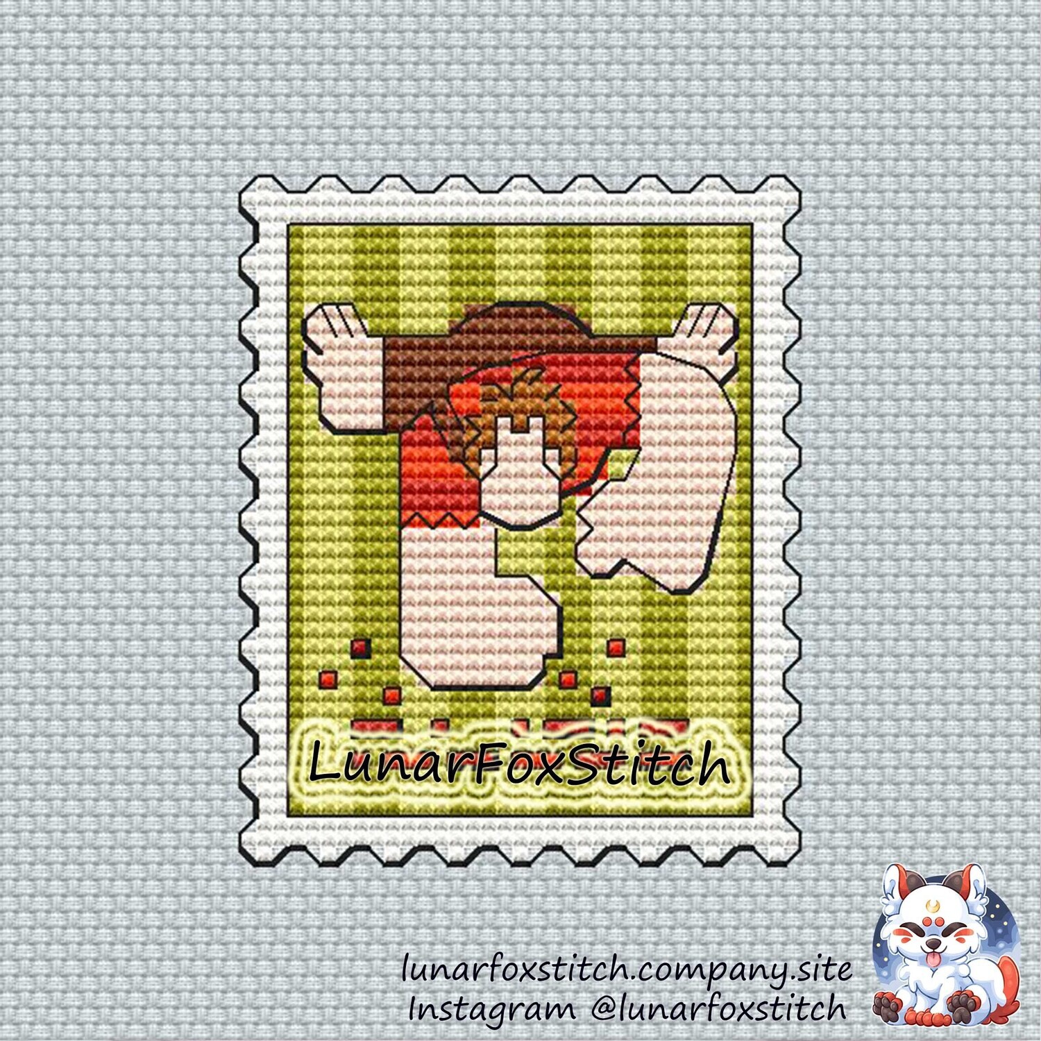 Retro game boy postage stamp cross stitch pattern