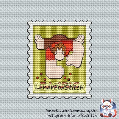 Retro game boy postage stamp cross stitch pattern