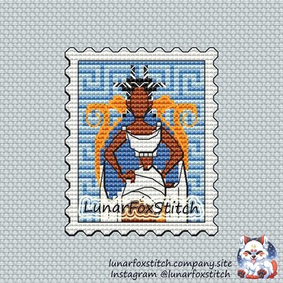 The Muses 3 postage stamp cross stitch pattern