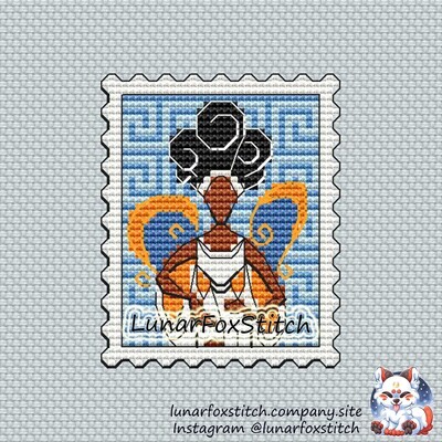 The Muses postage stamp cross stitch pattern