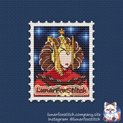 Star princess postage stamp cross stitch pattern
