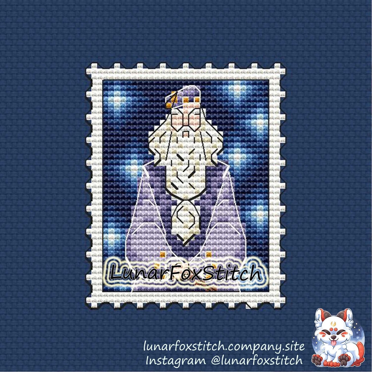 School professor postage stamp cross stitch pattern
