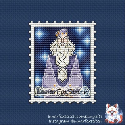 School professor postage stamp cross stitch pattern