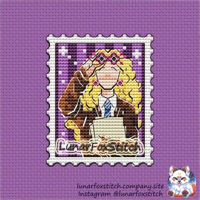 Luna postage stamp cross stitch pattern