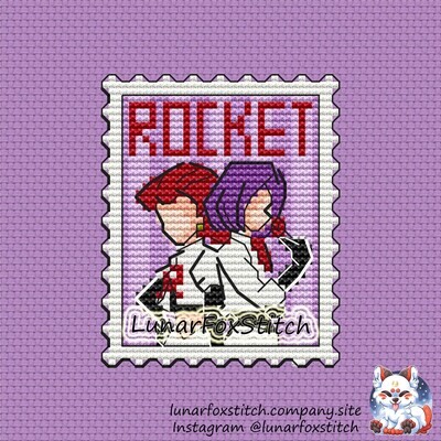 Team anime postage stamp cross stitch pattern