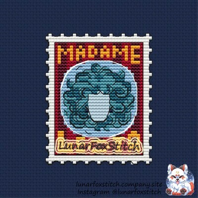 Magic boll postage stamp cross stitch pattern