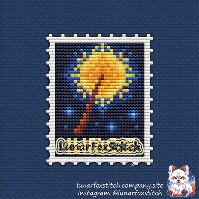 Lumos postage stamp cross stitch pattern