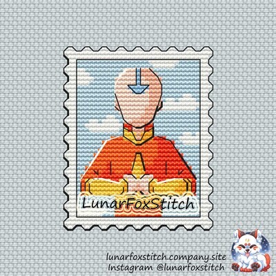 Anime magic boy postage stamp cross stitch pattern