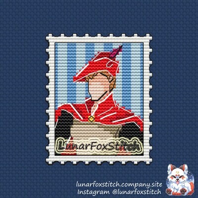 Prince (sleeping princess and dragon) postage stamp cross stitch pattern