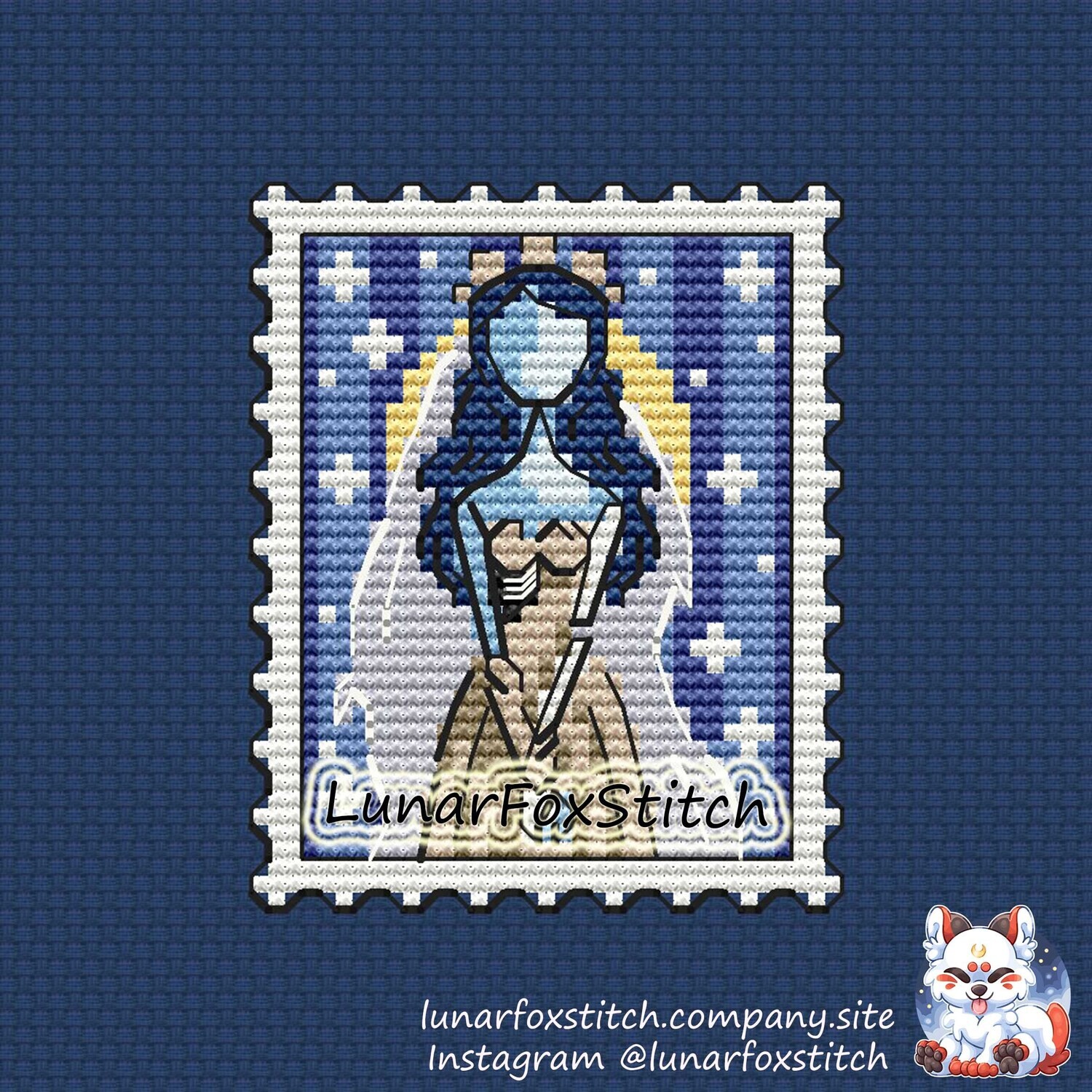 Corpse bride postage stamp cross stitch pattern