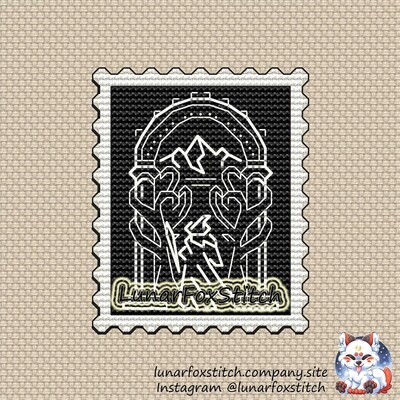 Speak friend postage stamp cross stitch pattern