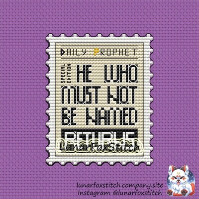 You know who postage stamp cross stitch pattern