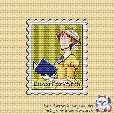Jane postage stamp cross stitch pattern