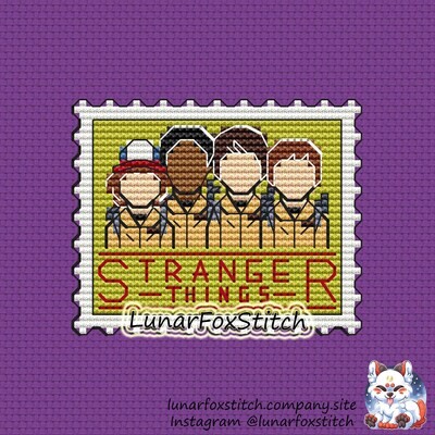 Geek boys postage stamp cross stitch pattern