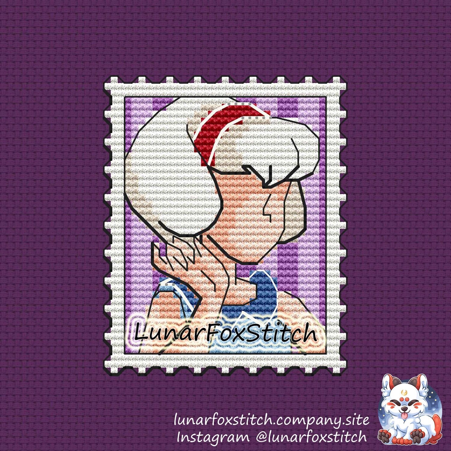 Witch postage stamp cross stitch pattern