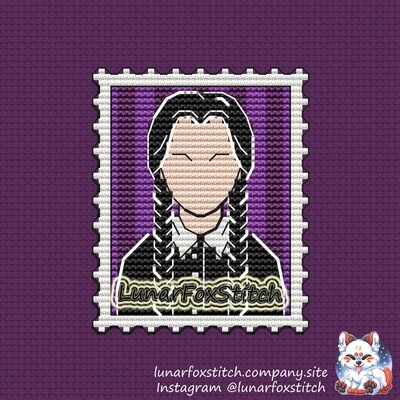Wednesday postage stamp cross stitch pattern
