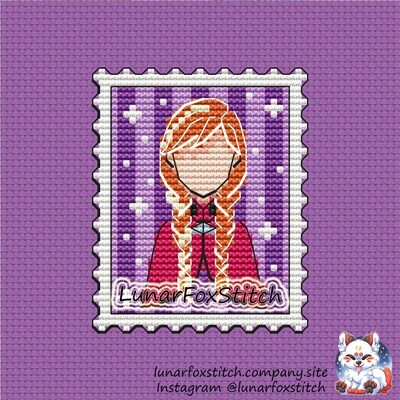 Anna postage stamp cross stitch pattern