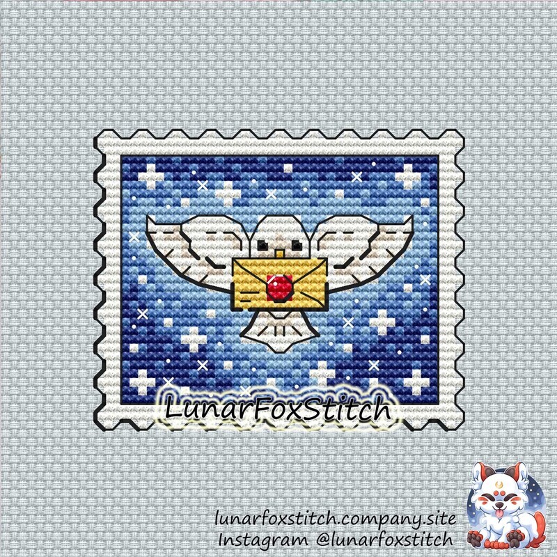 Polar owl Magic stamp cross stitch pattern