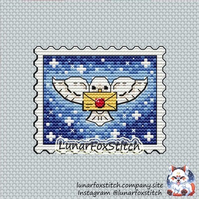 Polar owl Magic stamp cross stitch pattern